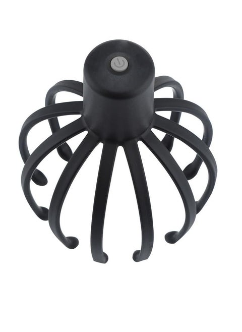 Electrical Scalp Massager Multi Claw Vibrating Stress Relief Stimulating Hair Scratcher Black
