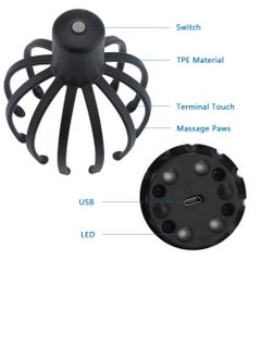 AMBERJACK Electrical Scalp Massager Multi Claw Vibrating Stress Relief Stimulating Hair Scratcher Black  - Image 5