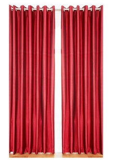 Homefab India Homefab India Royal Silky Grommet Window Curtain - 6 feet, Maroon - 1 Piece  - Image 1