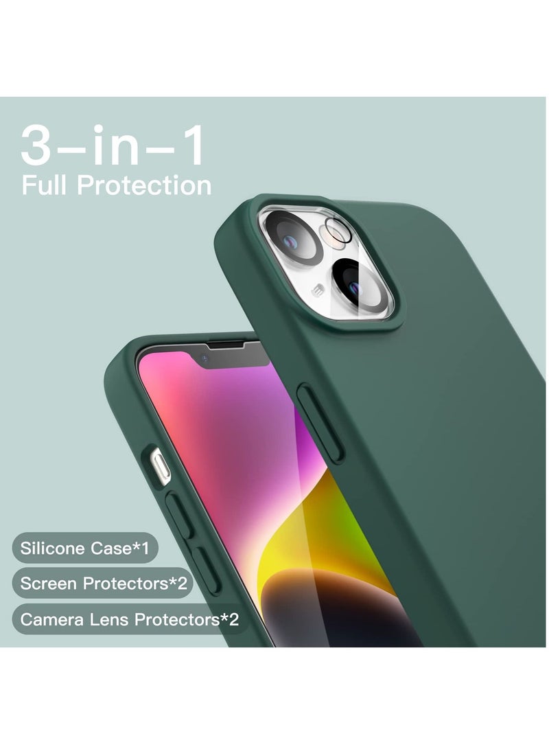 BORTONY iPhone 14 Plus Cover with 2-Pack Screen Protector and 2-Pack Camera Lens Protector Liquid Silicone Shockproof Drop Protection Case 6.7 inch - Image 3