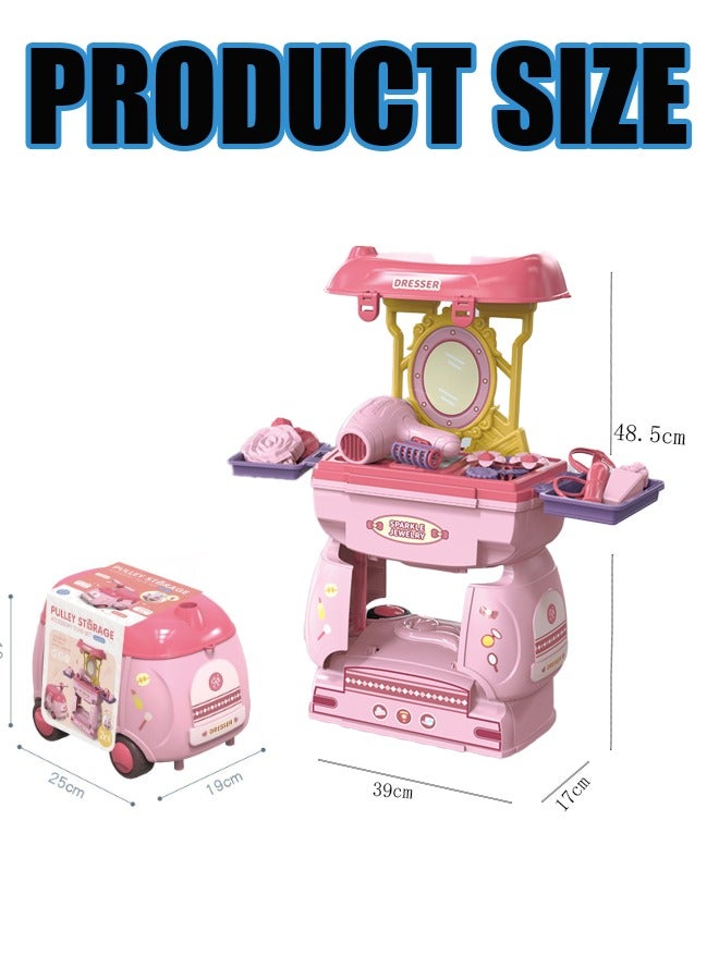 Aikenn Simulation jewelry toys, children's jewelry toy sets, role-playing toys, cartoon car hair dryer hairpin 24-piece toy set with storage function, suitable for boys and girls over 3 years old for role-playing, indoor and outdoor toys, holiday gifts. - Image 2