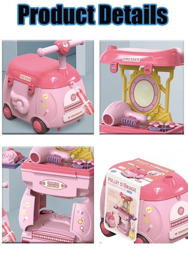 Aikenn Simulation jewelry toys, children's jewelry toy sets, role-playing toys, cartoon car hair dryer hairpin 24-piece toy set with storage function, suitable for boys and girls over 3 years old for role-playing, indoor and outdoor toys, holiday gifts. - Image 3