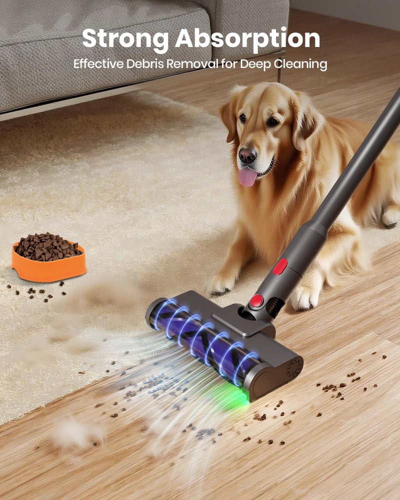 WitLion Upgraded 2 Brushes Vacuum Head Replacement for Dyson V7/V8/V10/V11/V15/SV10/SV11/SV12/SV14/SV15/SV22((Not for Slim) | Anti-Tangle Motorhead with LED Light | Quick-Release Cordless Vacuum Cleaner Head - Image 4