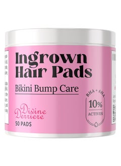 DIVINE DERRIERE Prevent Ingrown Hairs and Razor Bumps Ingrown Hair Treatment for Bikini Area and Razor Bumps Ingrown Hair Pads with BHA & AHA Topicals for Razor Burns Razor Bump Stopper After Waxing Skin Care  - Image 1