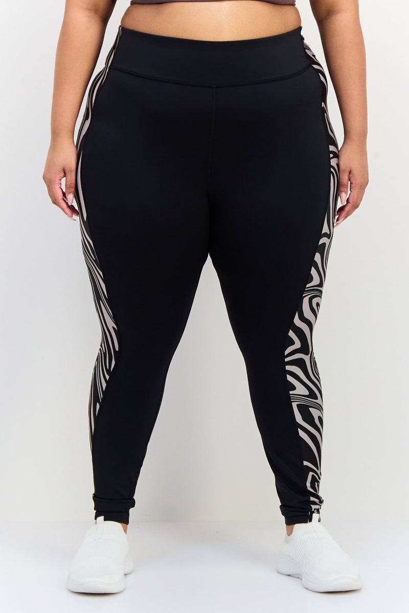 Reebok Women Plus Size Training Tights, Black - Image 1
