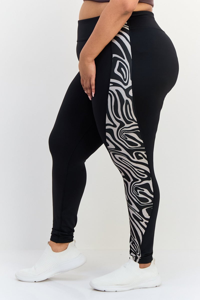 Reebok Women Plus Size Training Tights, Black - Image 4