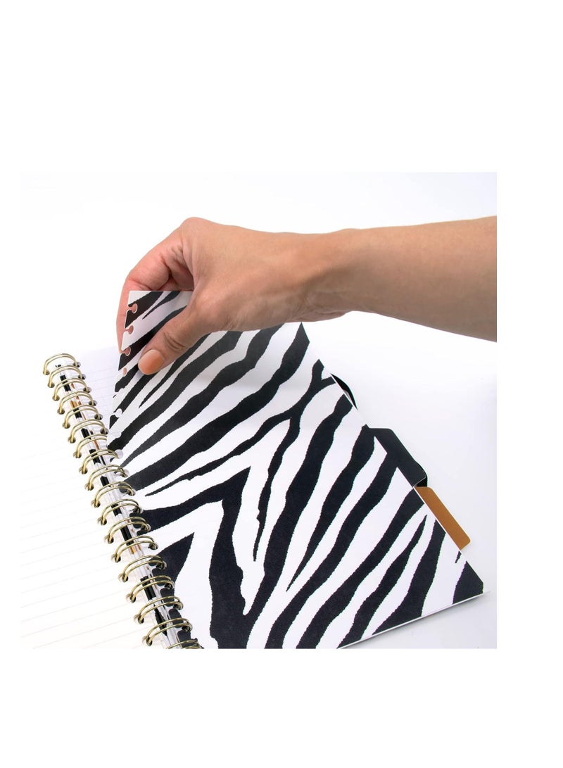 Pukka Pad 1 Pukka Pad, Wild B5 Hardback Project Books – Pack of 1 Wirebound Notebooks with Zebra and Leopard Print Design – Includes 4 Repositionable Dividers and Elasticated Closure - Image 3