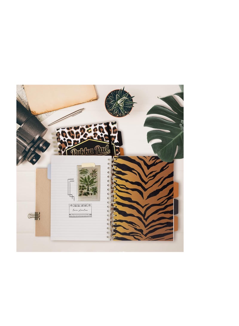 Pukka Pad 1 Pukka Pad, Wild B5 Hardback Project Books – Pack of 1 Wirebound Notebooks with Zebra and Leopard Print Design – Includes 4 Repositionable Dividers and Elasticated Closure - Image 4