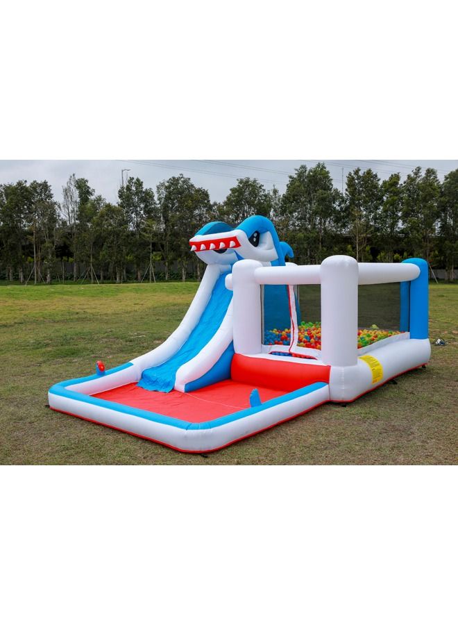 JSAITOYS Home Use Kids Shark Inflatable Bounce Water Slide Jumping House - Image 5