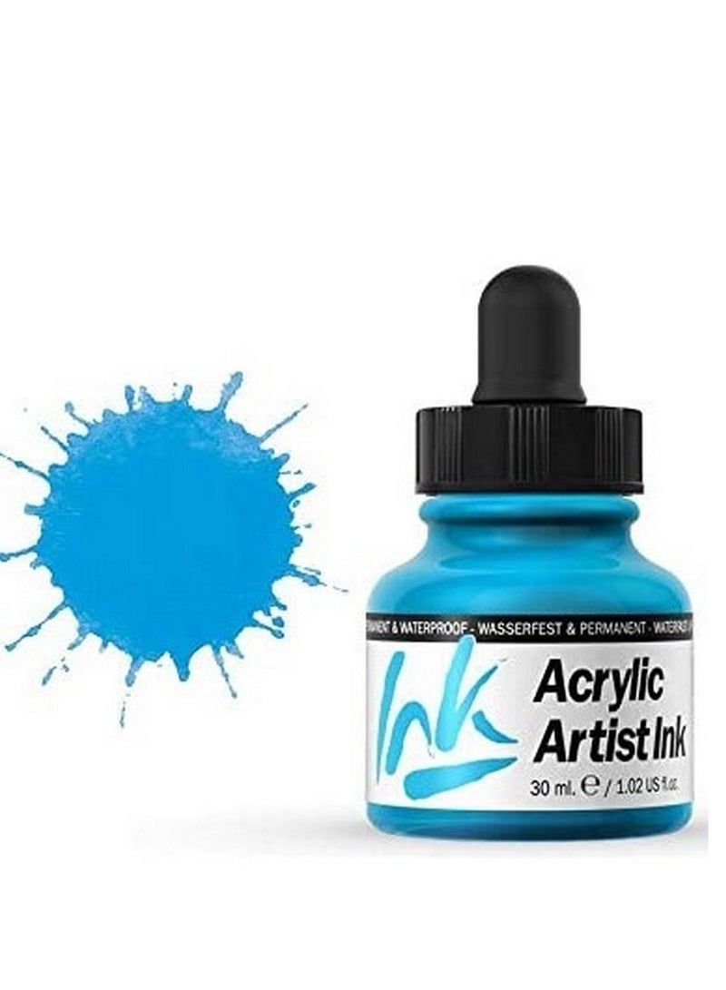 Acrylic Artist Ink Light Blue 30ml – Professional Artist Acrylic Ink -