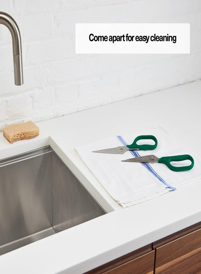 Misen Heavy Duty Kitchen Shears - Comfortable Ambidextrous Scissors for Meat, Poultry, Herbs & More - Easy to Clean - German Stainless Steel - Large | Green - Image 4