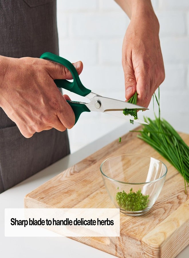 Misen Heavy Duty Kitchen Shears - Comfortable Ambidextrous Scissors for Meat, Poultry, Herbs & More - Easy to Clean - German Stainless Steel - Large | Green - Image 3