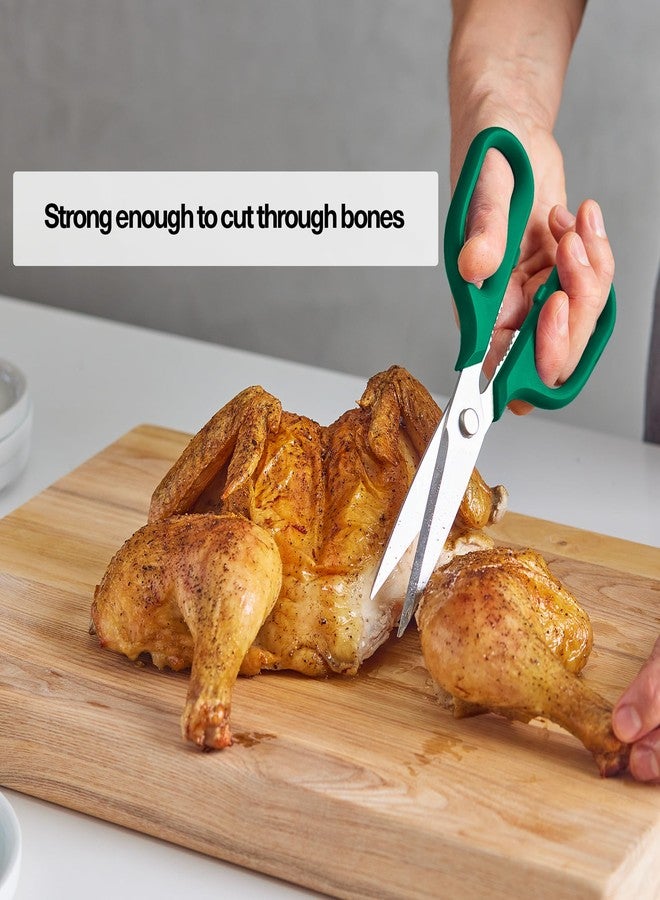 Misen Heavy Duty Kitchen Shears - Comfortable Ambidextrous Scissors for Meat, Poultry, Herbs & More - Easy to Clean - German Stainless Steel - Large | Green - Image 5