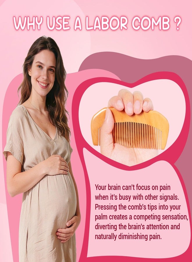 SIMPOR 3-in-1 Labor Comb and Massage Ball Set, Wooden Birth Comb with Acupressure Spiky Ball and Roller, Natural Wood Labor and Delivery Essentials for Pain Management, Pregnancy and New Mom Gifts - Image 2
