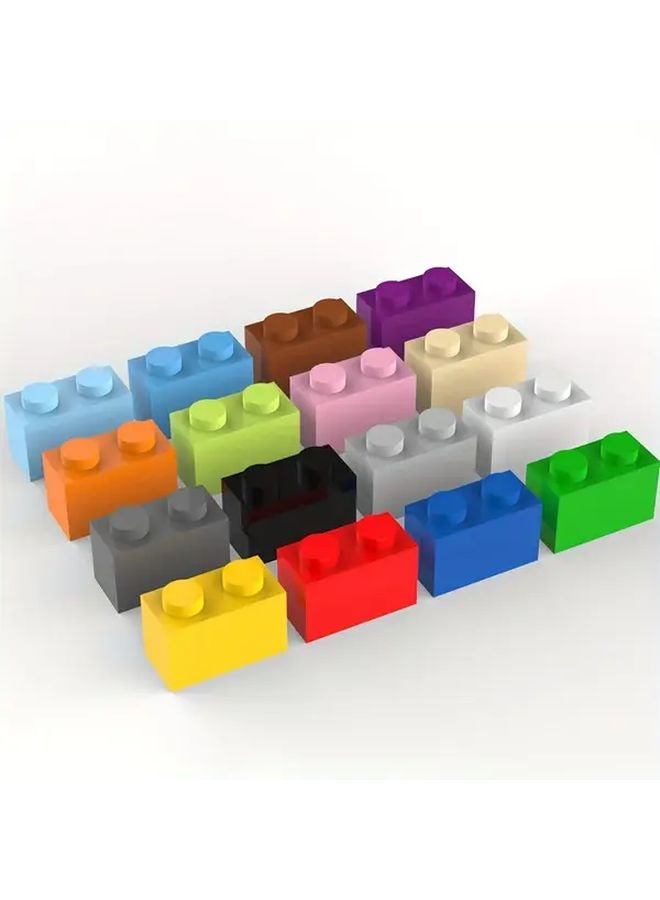 Orange Building Blocks 20pcs 1x2 Thick Wall Bricks ABS DIY Architectural Scenery Toys - Image 2