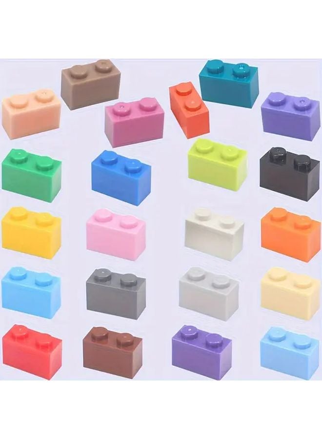 Orange Building Blocks 20pcs 1x2 Thick Wall Bricks ABS DIY Architectural Scenery Toys - Image 4