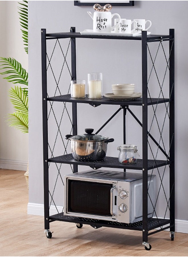 Iron kitchen storage rack 4 shelves 