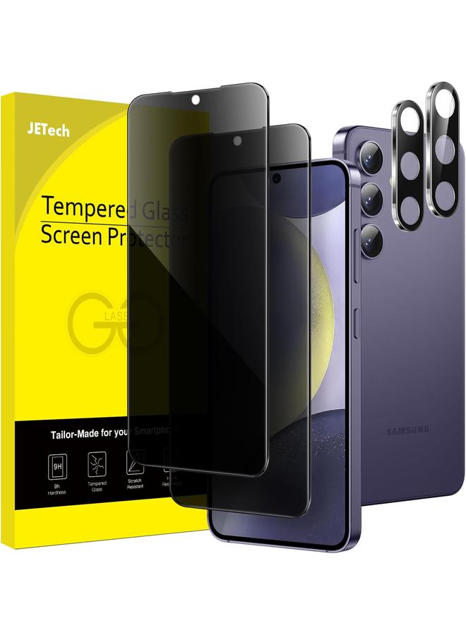جي تيك واقي شاشة الخصوصية لهاتف Samsung Galaxy S24+ S24 Plus 5G مقاس 6.7 بوصة مع واقي عدسة الكاميرا ومضاد للتجسس وفيلم زجاجي مقوى متوافق مع بصمة الإصبع وعبوتين لكل منهما - Image 1