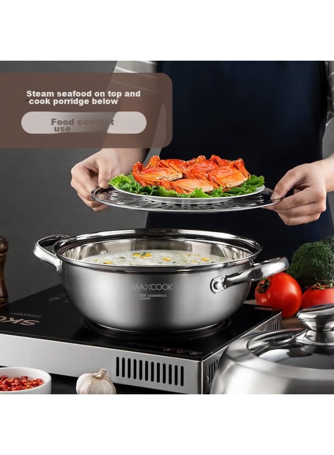 MAX COOK Maxcook Steamer Pot, Soup Pot, Hot Pot, 304 Stainless Steel Single Layer 34cm, Large Diameter Thickened Bottom Soup Steamer Pot Mcz7157 - Image 2