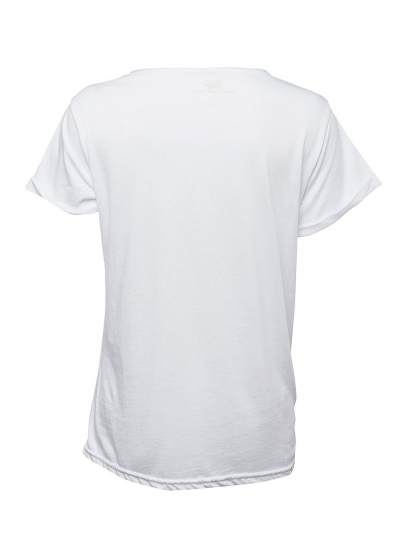 بيج ديزاين تي شيرت نسائي بأحجام مختلفة تصميم مخصص أبيض - Image 3