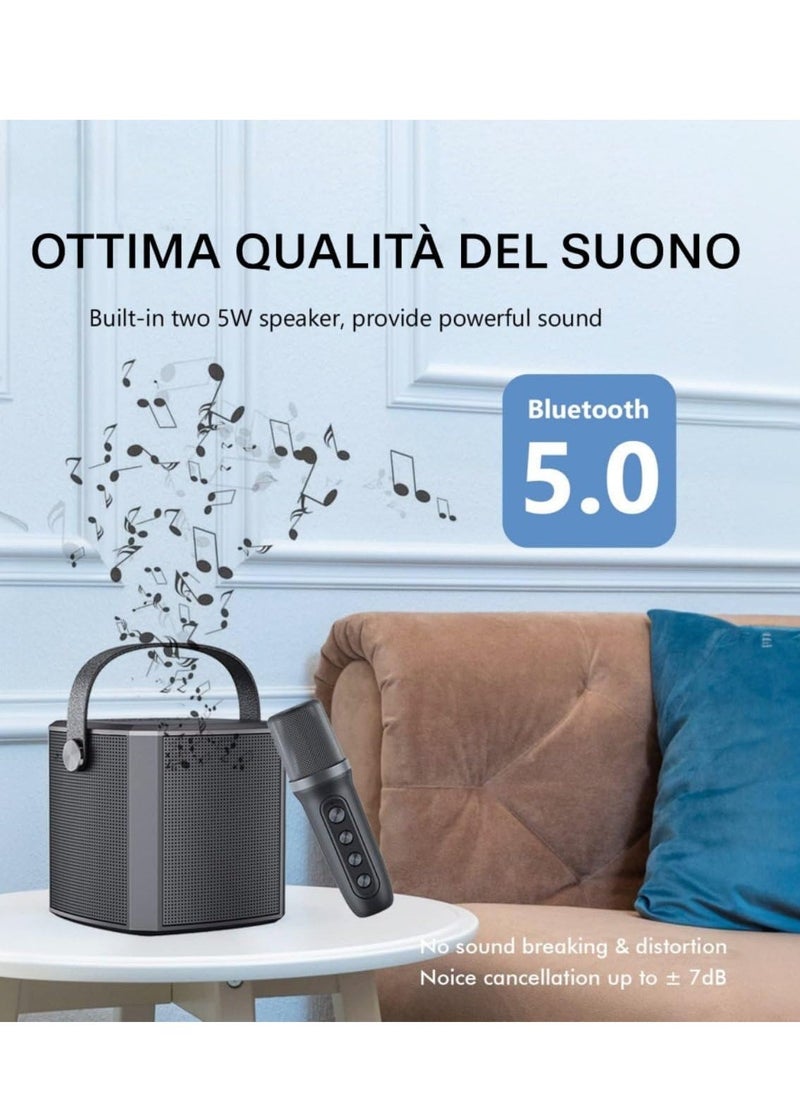 ELTRAZONE Portable Bluetooth Karaoke Speaker with Rechargeable Wireless Microphone, Type-C Charging, Multiple Voice Modes, TF Card Support – Red, Perfect for Parties, Karaoke, and Home Entertainment - Image 4