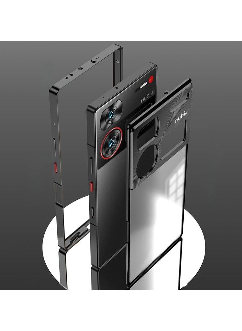 عام حافظة لهاتف زي تي إي نوبيا زد 60 ألترا (2024) ، إطار جانبي معدني من سبائك الألومنيوم ، غطاء خلفي مغناطيسي متين مضاد للبصمة مقاوم للصدمات وغير قابل للانزلاق - Image 4