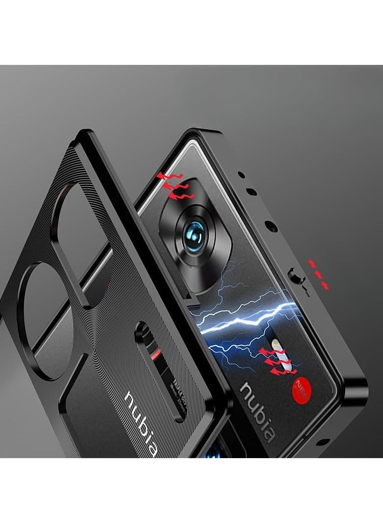 عام حافظة لهاتف زي تي إي نوبيا زد 60 ألترا (2024) ، إطار جانبي معدني من سبائك الألومنيوم ، غطاء خلفي مغناطيسي متين مضاد للبصمة مقاوم للصدمات وغير قابل للانزلاق - Image 2