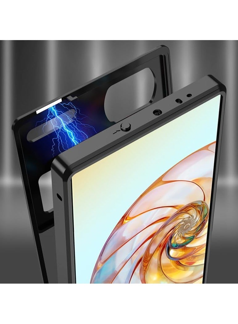 عام حافظة لهاتف زي تي إي نوبيا زد 60 ألترا (2024) ، إطار جانبي معدني من سبائك الألومنيوم ، غطاء خلفي مغناطيسي متين مضاد للبصمة مقاوم للصدمات وغير قابل للانزلاق - Image 3