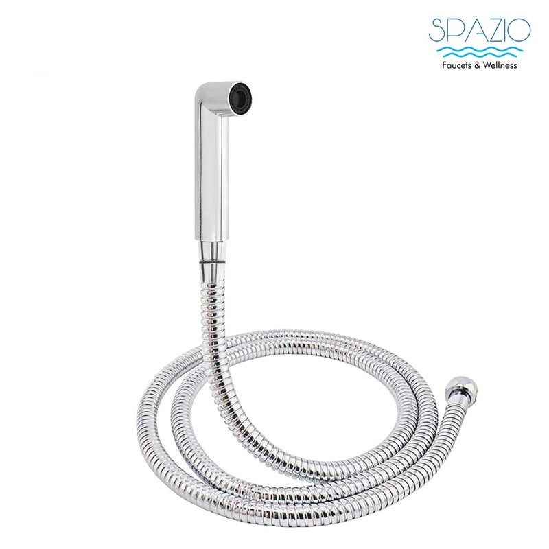 SPAZIO SPAZIO HF1048 ABS Plastic Premium 360 Degree Rotation Dual Flow Soft Jet Spray Health Faucet with Magnetic Fixed Shower Hook for Toilet Chrome Finish Pack of 1 - Image 5