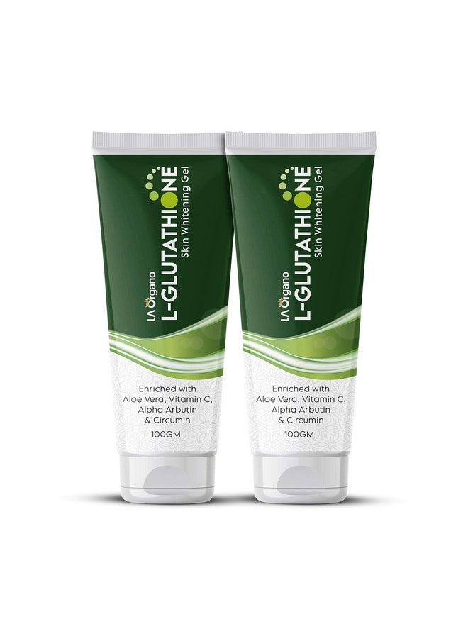 LA Organo Hydrating Face Gel With Aloe Vera, Enriched With L-Glutathione, Vitamin C & Alpha For Skin Brightening, Reducing Dark Spots & Acne, (100Gm, Pack Of 2)  - Image 1