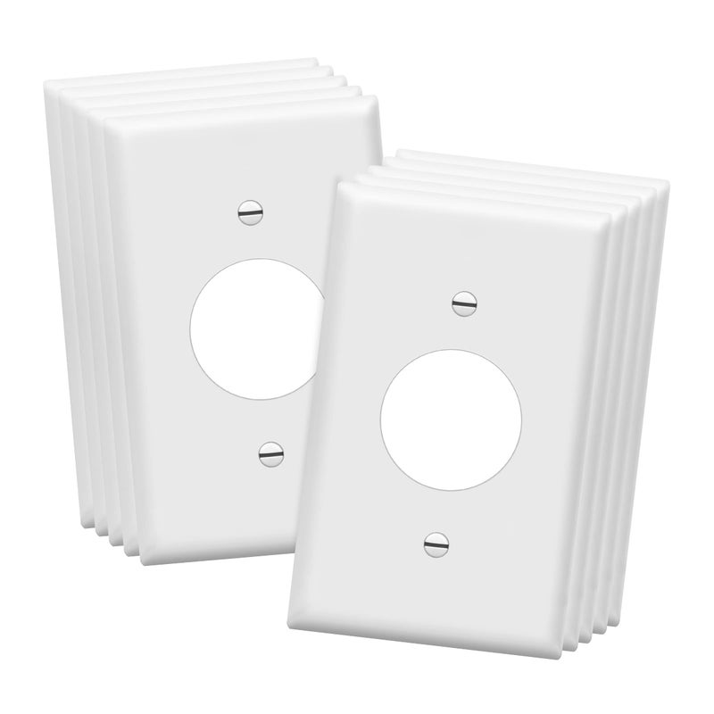 ENERLITES 1406 Hole Single Receptacle Outlet Wall Plate Size 1Gang 450 x 276 Polycarbonate Thermoplastic 8851W10PCS White 10 Pack - Image 2