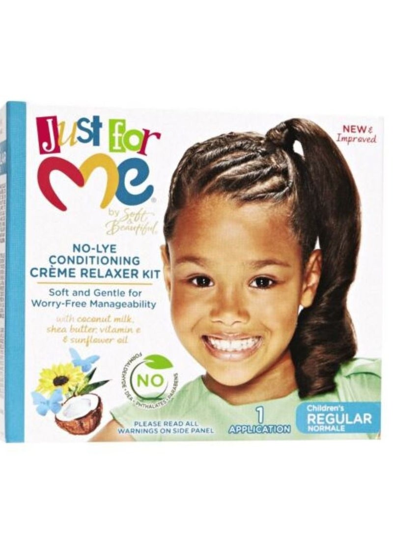 Just for Me A set of straightening and moisturizing hair cream containing calcium hydroxide