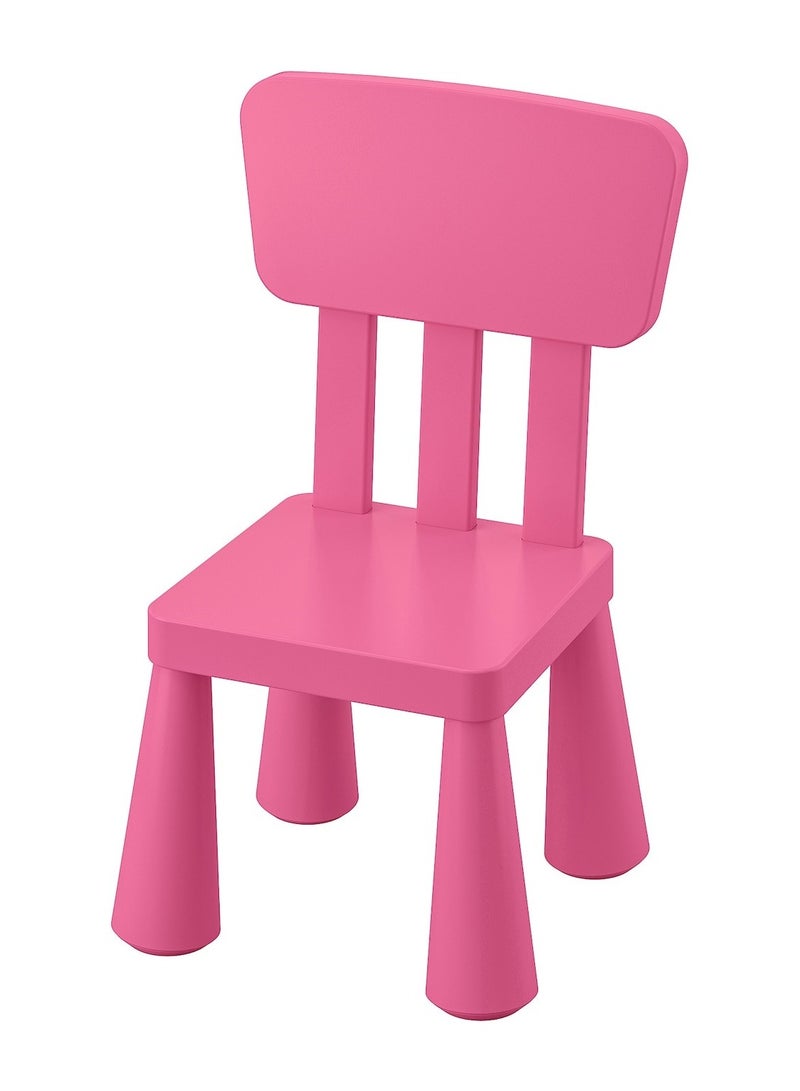 childrens chair in outdoor pink