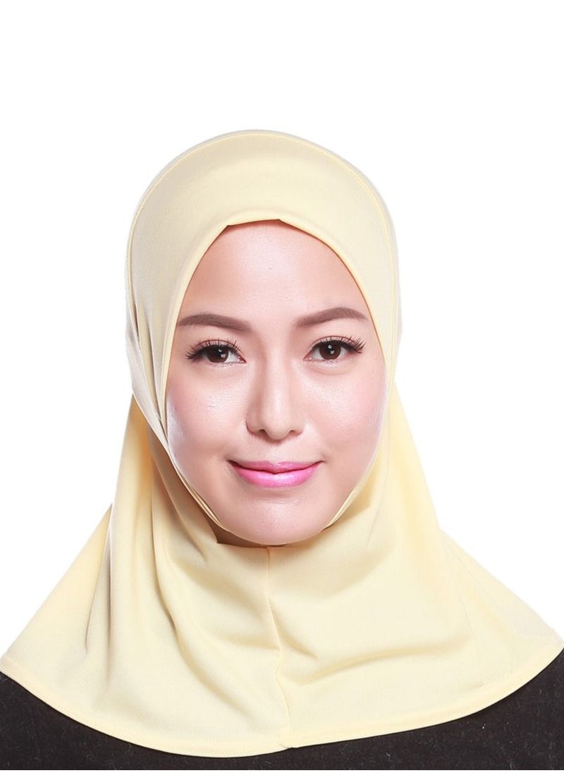 Loquat - Women's Comfortable Solid Color Hijab Beige - Image 1