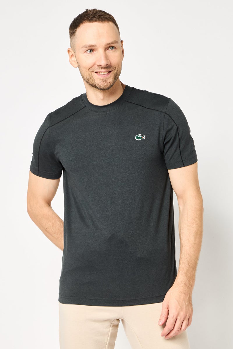Lacoste Sport Men Regular Fit Brand Logo Short Sleeve T-Shirt, Charcoal - Image 1