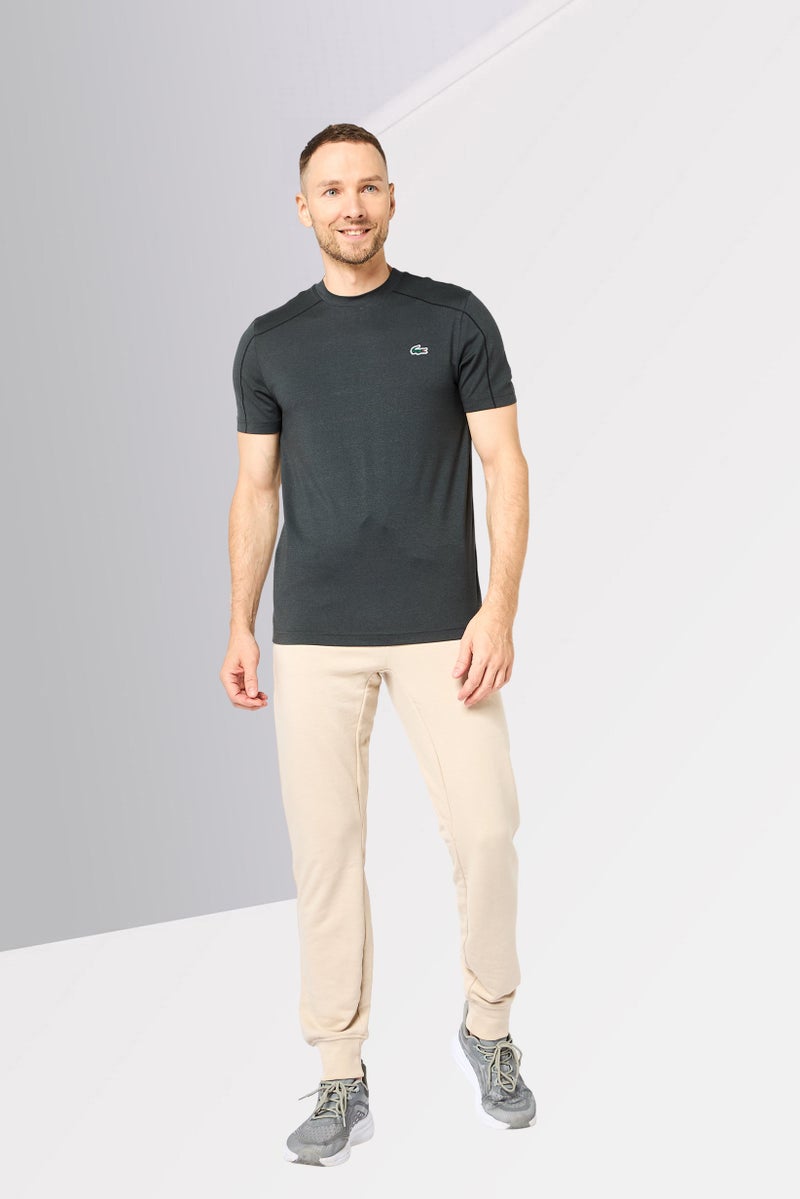 Lacoste Sport Men Regular Fit Brand Logo Short Sleeve T-Shirt, Charcoal - Image 2