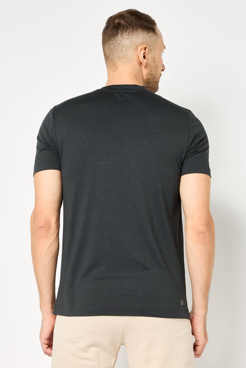 Lacoste Sport Men Regular Fit Brand Logo Short Sleeve T-Shirt, Charcoal - Image 4