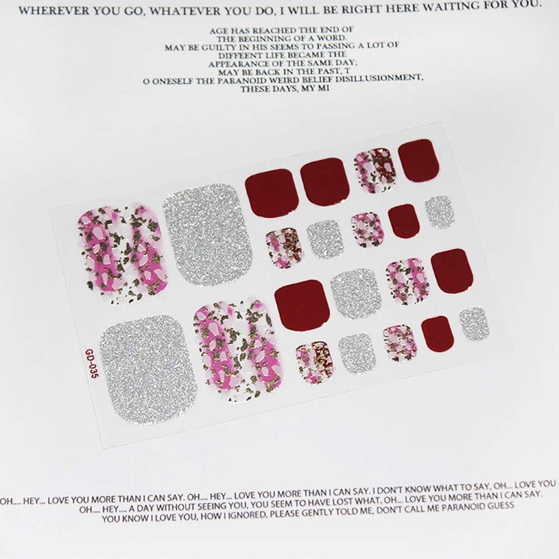 WOKOTO 6 Sheets Mermaid Design Toenail Art Polish Stickers Strips with 1Pc Nail File Adhesive Nail Wraps Decals Manicure Kit - Image 4