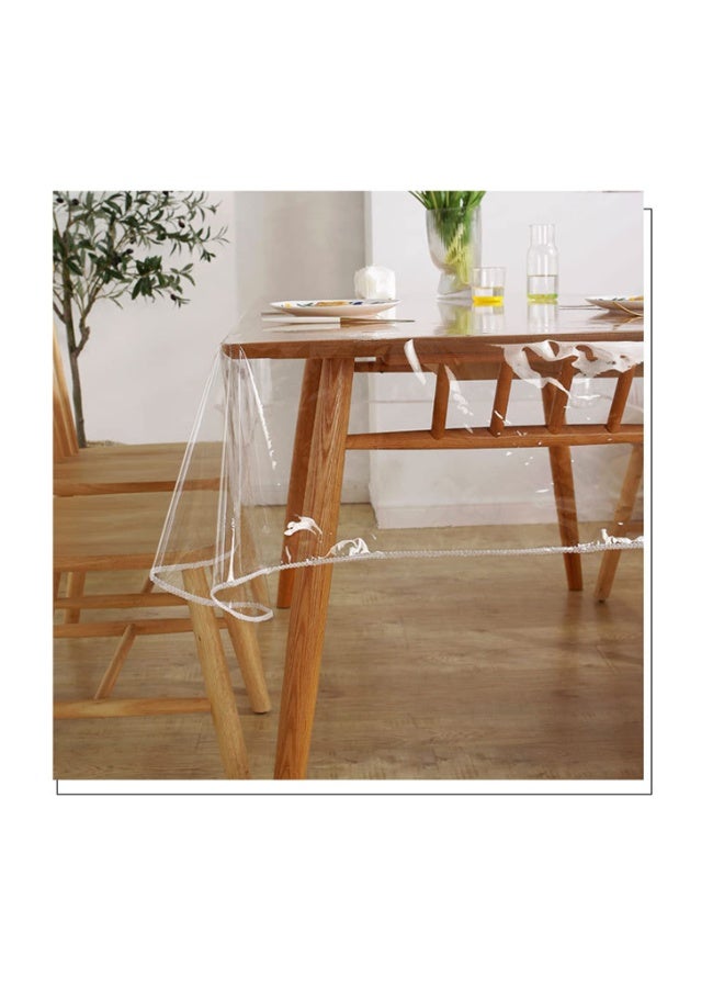 Magic Park 140*180cm Table Cover Clear Plastic Tablecloth for Rectangle Dining Table Clear Plastic Table Coth Waterproof Cover PVC Protector Oil-Proof Wipeable Tablemats for Dining Table (Transparent) - Image 4
