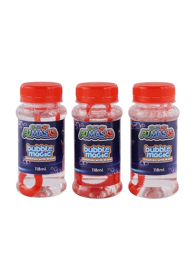 Bubble Magic Bubble Magic PJ Masks Solution Bottle with Wand - Pack of 3 118 ML Each, with Specially Designed Grooves to Hold More Solution, Gift Set for Age 3 Years and Above, Multicolor, (BM50017) - Image 2