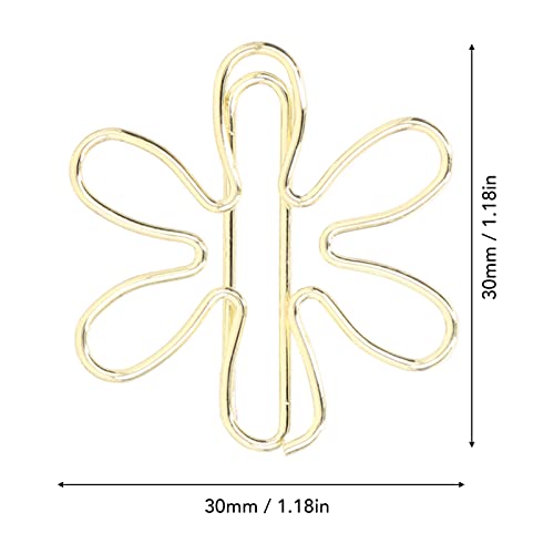 Tnfeeon 100Pcs Funny Planner Clips Cute Paper Clips Innovative Cute Design Anti Electroplating Process Gold Paper Clips for Office Home School (Floral Print) - Image 5