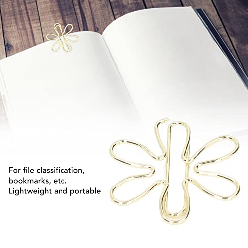 Tnfeeon 100Pcs Funny Planner Clips Cute Paper Clips Innovative Cute Design Anti Electroplating Process Gold Paper Clips for Office Home School (Floral Print) - Image 4