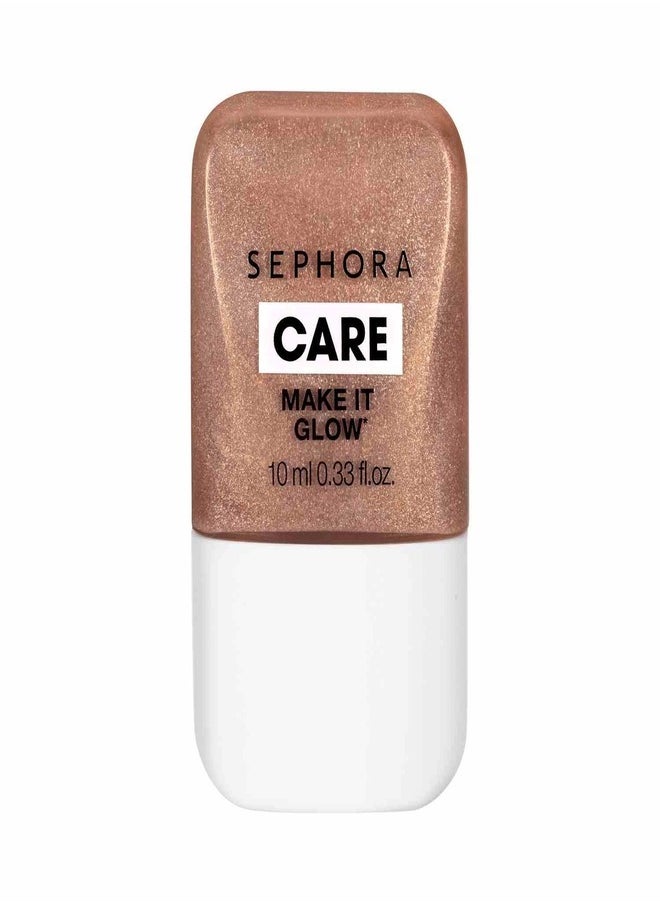 سيفورا - هايلايتر سائل Make It Glow من مجموعة سيفورا - لون 02 Dawn Light (لون الشمبانيا المضيء) - تركيبة خفيفة الوزن وقابلة للبناء والمزج للحصول على لمسة نهائية مشرقة وندية - 10 مل - Image 1