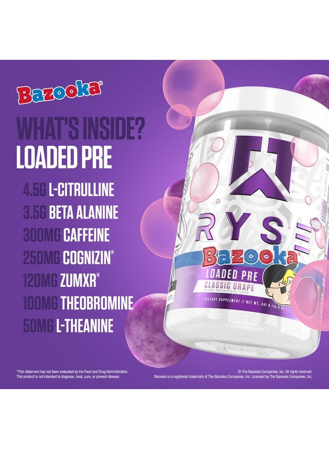 RYSE Up Supplements Ryse Loaded Pre Workout Powder - Bazooka Grape - Daily Pre-Workout for Men & Women with 390mg Caffeine, Beta Alanine, and Citrulline for Pump, Focus, and Energy - 30 Servings - Image 4