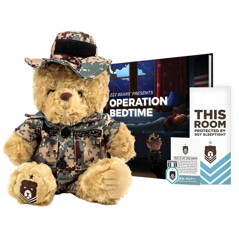 ZZZ Bears SGT Sleeptight Marine Teddy Bear by ZZZ Bears with Storybook Sleep System Comforting Gift for Marine Kids Helps with Bedtime Routine Deployment Separation Emotional Support - Image 4
