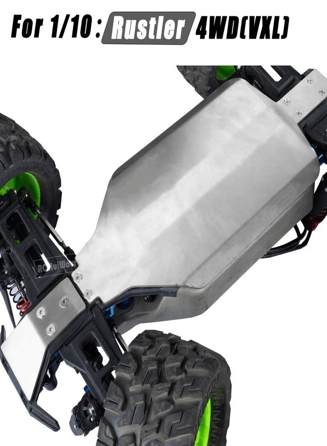مجموعة ألواح حماية هيكل السيارة RCHuiWow RC، قطع غيار مُحسّنة لسيارة Rustler 4WD بمقياس 1/10، مصنوعة من الفولاذ المقاوم للصدأ. - Image 2