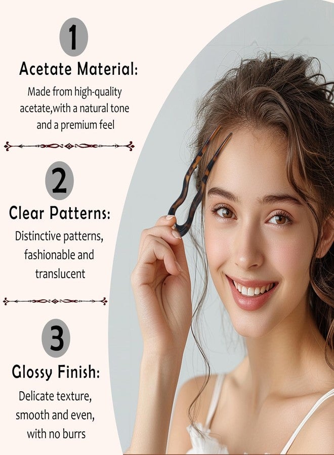 Zoolinn Small Wavy U-Shaped Pins - French Twist Hair Fork Set of 2, for Spiral Updo Bun, Women’s Styling Hair Accessory - Image 3
