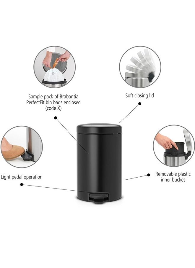 JCB CHIC 12 Liter Stainless Steel Pedal Trash Bin with a Polished Finish and Removable Internal Bucket  - Image 2