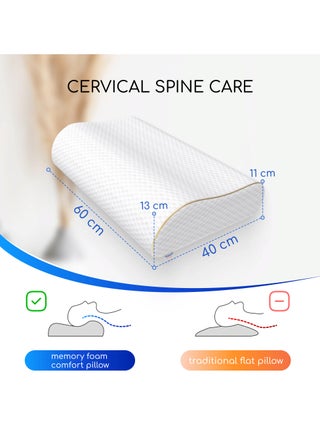 Comforto Wave Golden Piping Memory Foam Pillow 60x40x13-11 cm - view 5