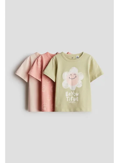 H&M 3-pack printed jersey tops